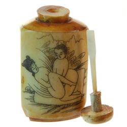 Kamasutra Chinese Bone Snuff Bottle (ANT-142)
