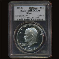 1971S IKE Dollar Coin Silver Proof PCGS PR69 EST: $50 - $15000 (COI-1594) (COI-1594)