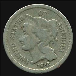 1868 3 Cent Nickel Coin Better Grade  (COI-3774)