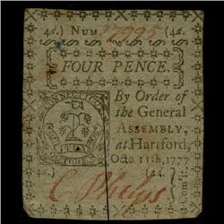 1777 Colonial Currency 5p Connecticut Hi Grade (COI-3796)