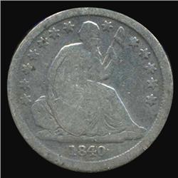 1840 Seated Liberty Dime Drapery Circulated (COI-4133)