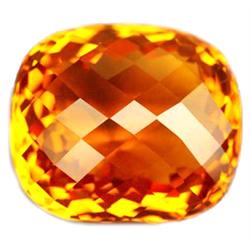 34.75ct  Beautiful Reddish Orange Cushion Citrine FLAWLESS (GEM-10403)