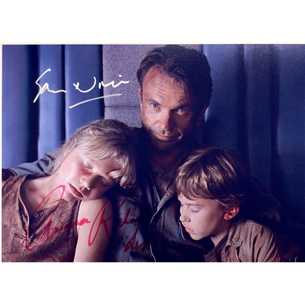 Sam Neill Ariana Richards Autograph Signed Jurassic Park Photo
