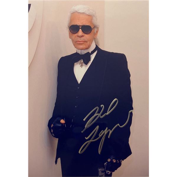 Autograph Signed Karl Lagerfeld Photo