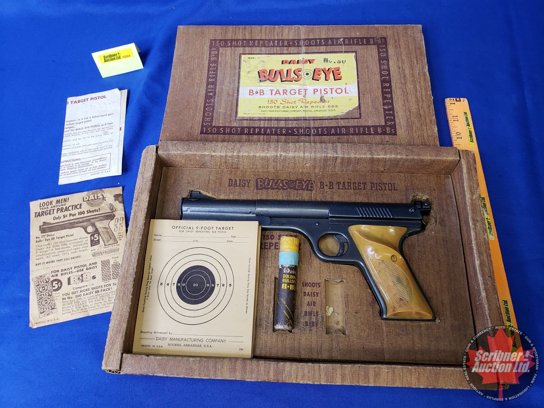 Vintage Daisy Bullseye BB Target Pistol 150 Shot Repeater Model 177 in ...