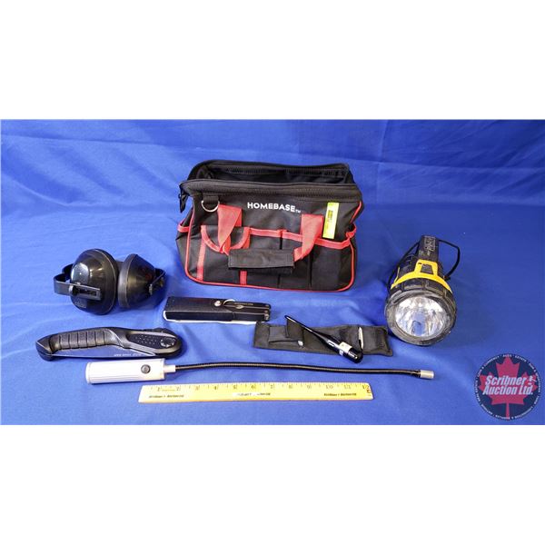 Tool Bag with Contents (incl. Folding Saw, Westward Multi-Tool, Flashlight, Earmuffs, Borelight, Bus