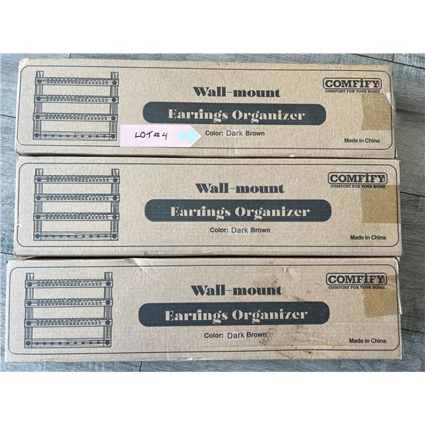 *NEW* Lot Of 3 Wall Mount Earring Organizers