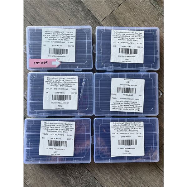 *NEW* Lot Of 6 Various Size Heat Shrink Tubing