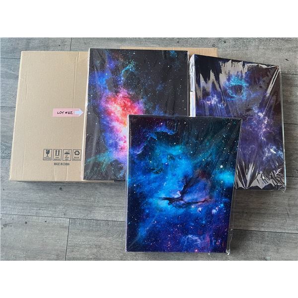 *NEW* Lot Of 2 Boxes Of Galaxy Canvas Wall Art