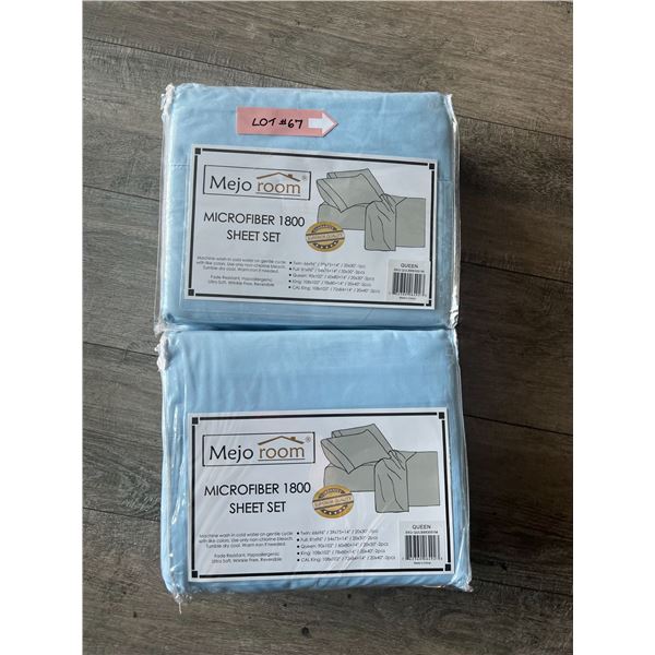 *NEW* Lot Of 2 Sets Of Blue Queen Microfiber 1800CT Sheet Set