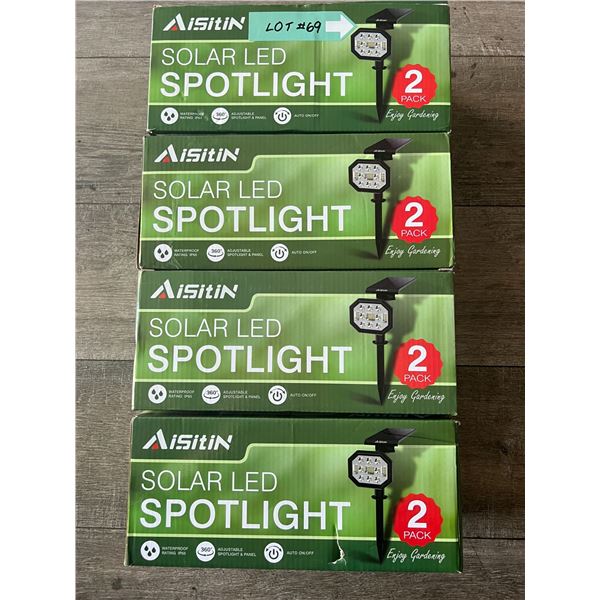 *NEW* Lot Of 4 Boxes Of Solar LED Spotlights - 2PACK!