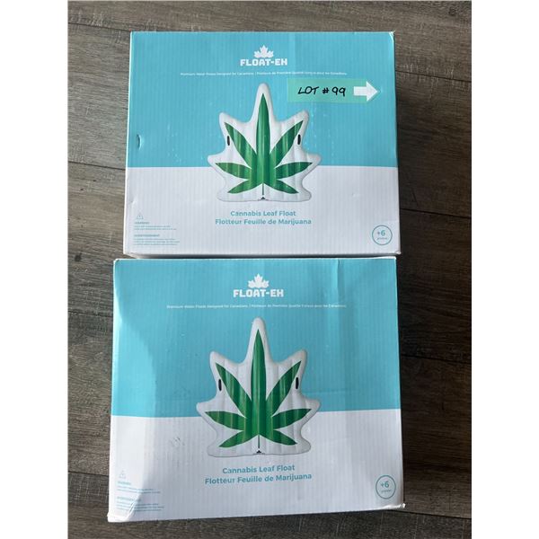 *NEW* Lot Of 2 Float-Ehs - Cannabis Leaf Float 6'x6'