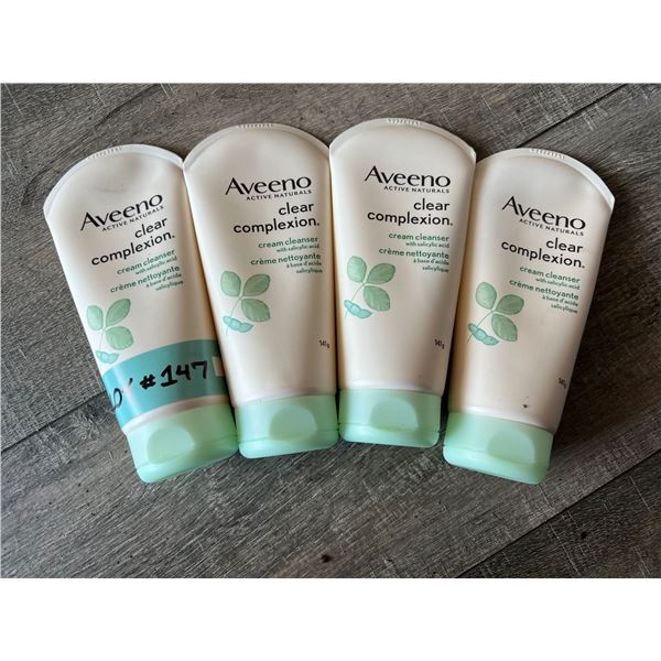 *NEW* Lot Of 4 Bottles Of Aveeno Clear Complexion Cream Cleanser