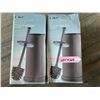 Image 1 : *NEW* Lot Of 2 Bronze Toilet Brush Sets With Lid.