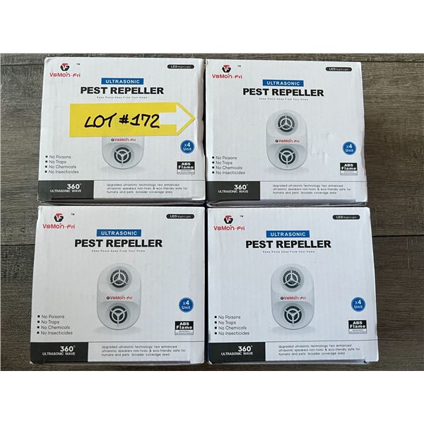 *NEW* Lot Of 4 Ultrasonic Pest Repellers - x4 Per Box