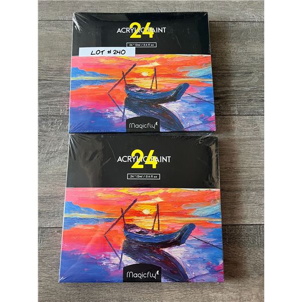 *NEW* Lot Of 2 MagicFly 24PCS Acrylic Paint Sets
