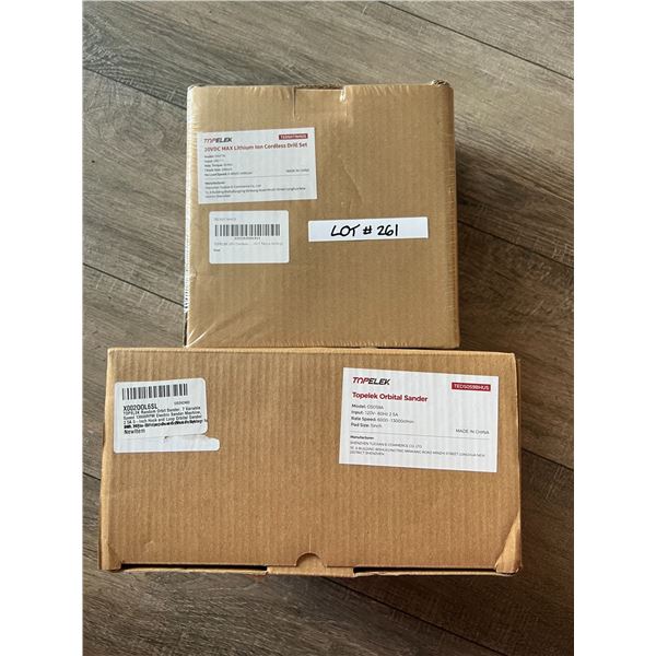 *NEW* Lot Of 2 Assorted Power Tools Sander & Drill