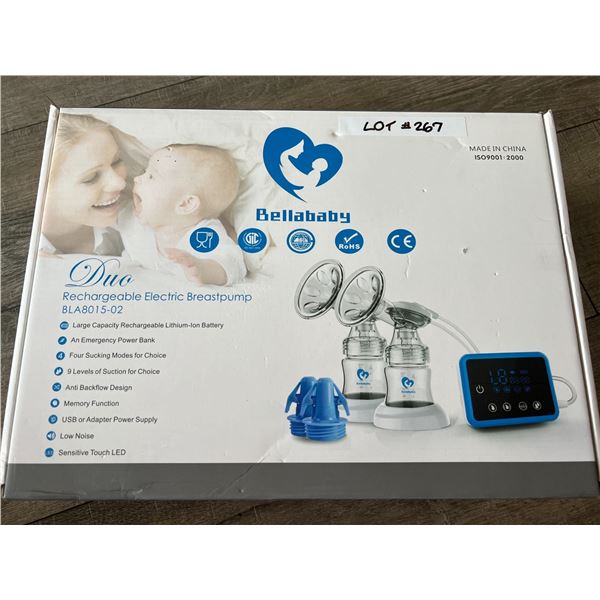 *NEW* Lot Of 1 Bella Baby Rechargeable Electric Dual Breast Pump