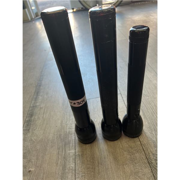 *USED* Lot of 3 Mag Light Flashlights - Untested. As Is