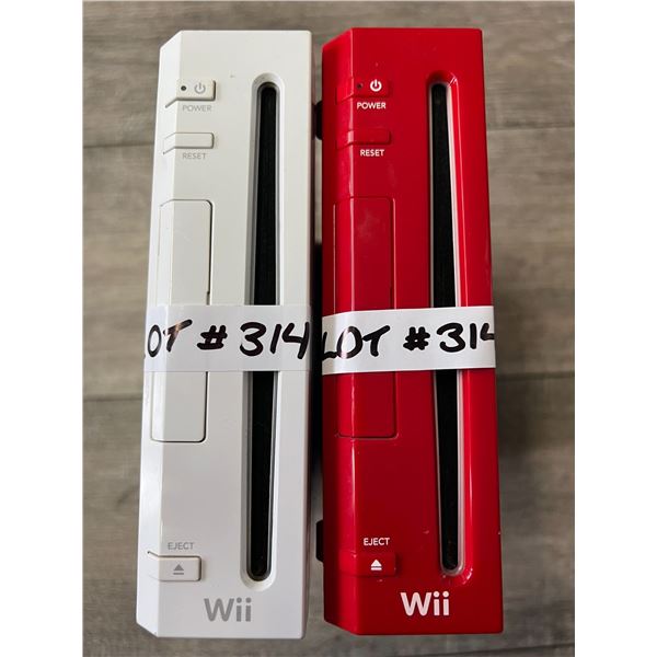 *USED* Lot of 2 Nintendo Wii Video Game Consoles - Untested. As Is