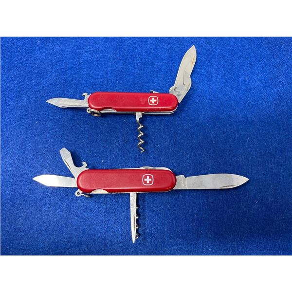 Lot of 2 Victorinox Red Swiss Army Multi-tool Slip Knife