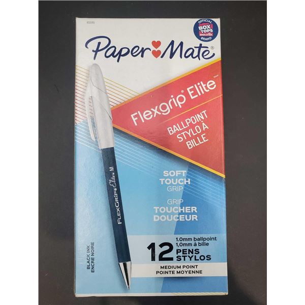 Paper Mate Flexgrip Elite Ballpoint-Soft Touch Grip (12ct) Black