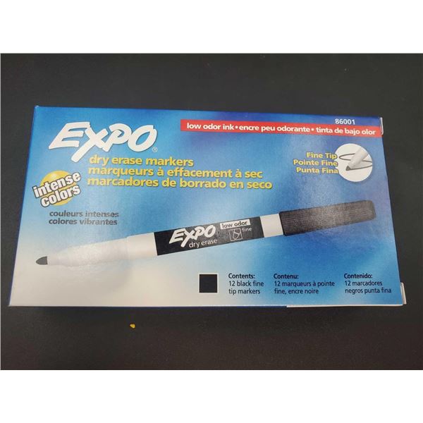 Expo Dry Erase Markers (12ct) Fine Tip-Black