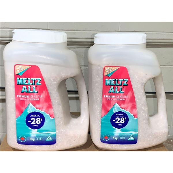 Meltz All Premium Ice Melter - Lot of 2 x 11 Lbs Jugs