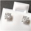 Image 3 : 14K White Gold Diamond (0.72Ct,I2-3,G-H) Earrings (~Size )(Ring is resizable for $40) (~length inche