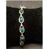 Image 1 : Natural Black Opal Cabochon Cut 10.25 Carat .925 Silver Tennis Bracelet with certificate value $1700
