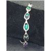 Image 2 : Natural Black Opal Cabochon Cut 10.25 Carat .925 Silver Tennis Bracelet with certificate value $1700