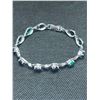 Image 3 : Natural Black Opal Cabochon Cut 10.25 Carat .925 Silver Tennis Bracelet with certificate value $1700