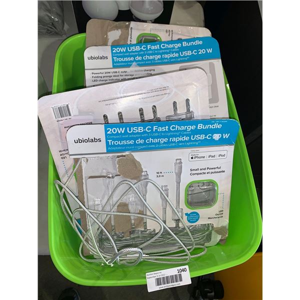 Lot of 4 assorted I Phone Charger Sets- OPEN BOX/NO BOX - SOLD AS IS