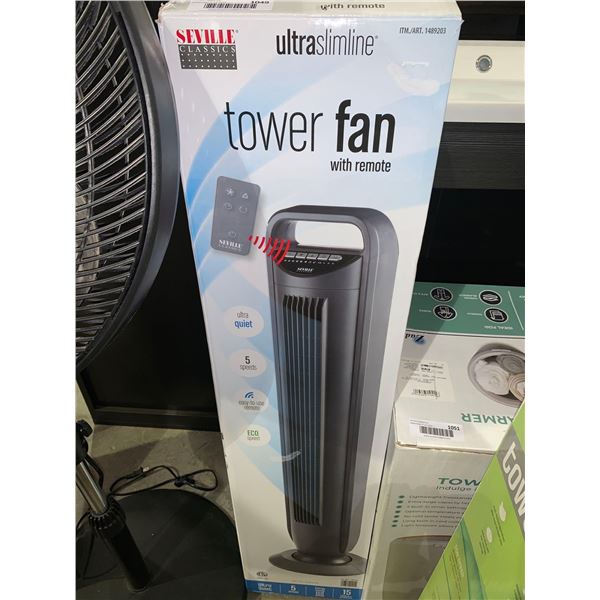 Seville Classic Ultra Slim Tower Fan no remote - OPEN BOX ITEM, SOLD AS IS