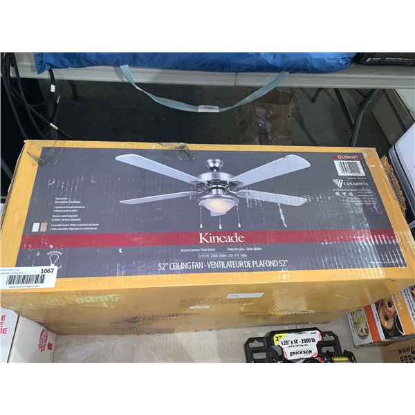 NEW Kincasde 52 inch Ceiling Fan brushed Pewter