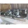 Image 2 : NEW Double Well Stainless Steel Sink with Dry Rack 46"x19"x7"