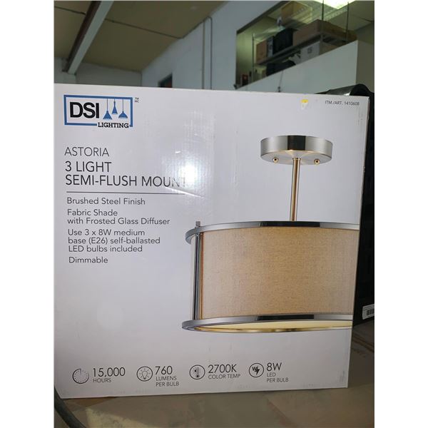 Astoria 3 Light Semi Flush Light - OPEN BOX ITEM, SOLD AS IS