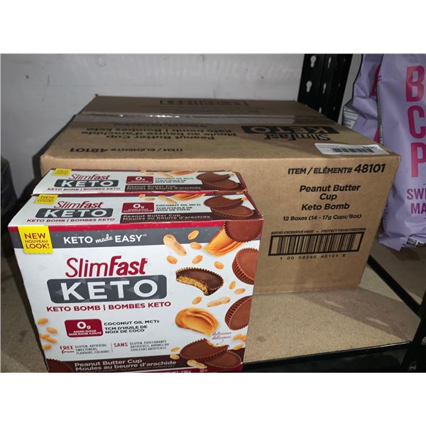 Slimfast Keto Bomb Peanut butter cups case lot 12 x 238g