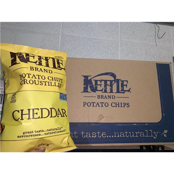 Kettle Brand Cheddar Chips Case lot of 12 x 220g