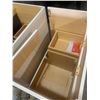 Image 2 : White colonial Bathroom Vanity cabinet, 30 inch no sink, slight damage on back, front and sides are 