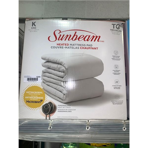 Sunbeam Heated Mattress pad King size - OPEN BOX ITEM, SOLD AS IS