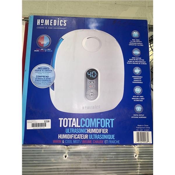 Homedics Total comfort Ultrasonic Humidifier - OPEN BOX ITEM, SOLD AS IS