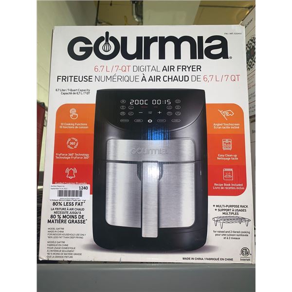 Gourmia Digital Air Fryer - OPEN BOX ITEM, SOLD AS IS