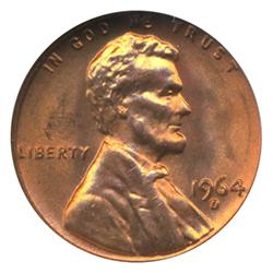 1964D Lincoln Cent GEM Graded MS67 RED (COI-4260)