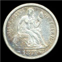 1874 Seated Dime Hi Grade (COI-4332)