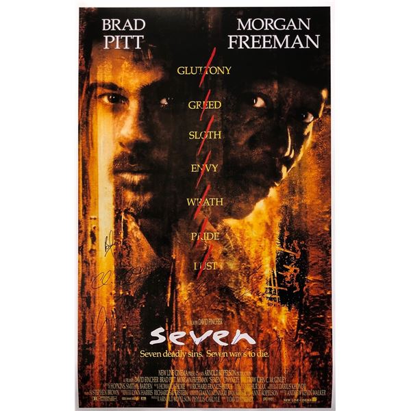 Seven Poster Morgan Freeman Autographed Signed