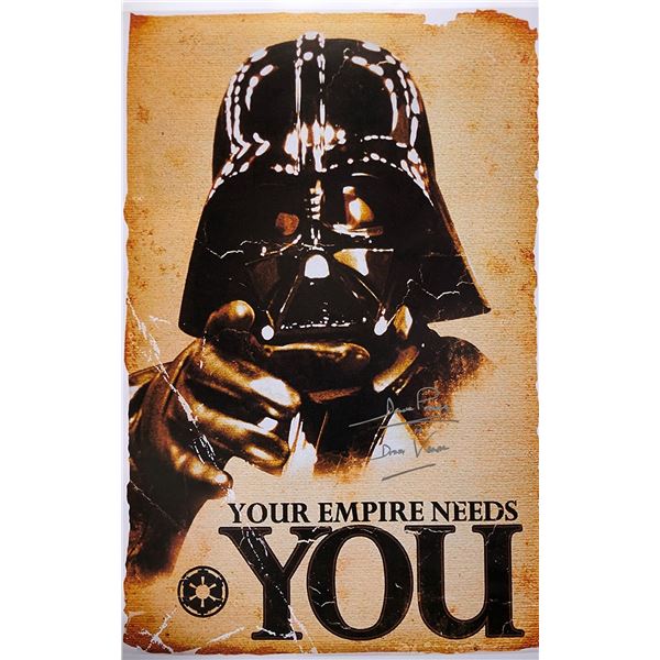 Star Wars Poster Dave Prowse Autographed Signed