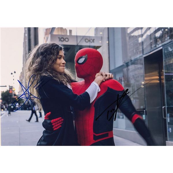 Spiderman Tom Holland Zendaya Photo Autographed Signed