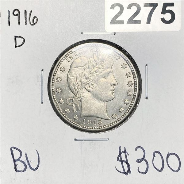 1916-D Barber Quarter - BU