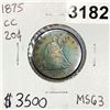 Image 1 : 1875-CC Twenty Cent Piece -MS63
